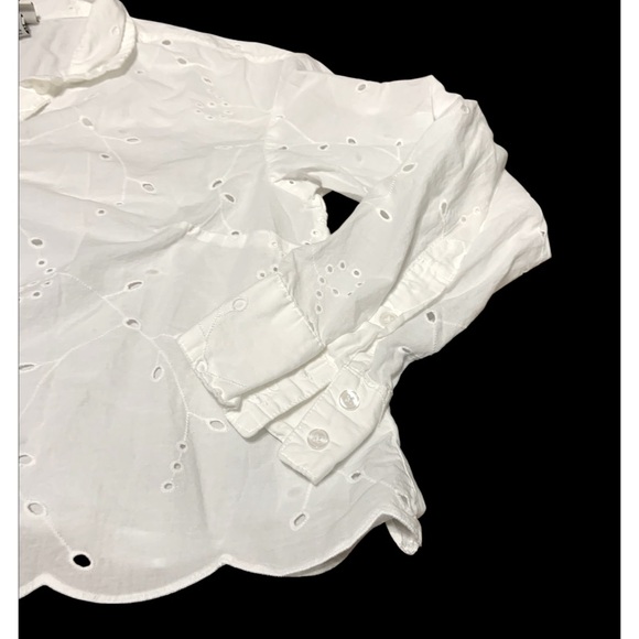 A New Day White Eyelet Long Sleeve Blouse size S - Picture 4 of 6